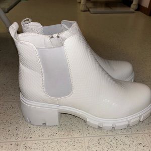 White combat boots
